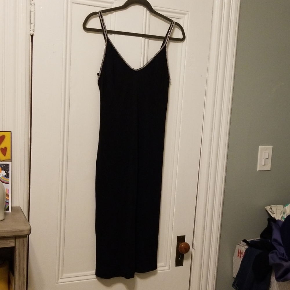 [La Perla] nwt embellished black slip dress.